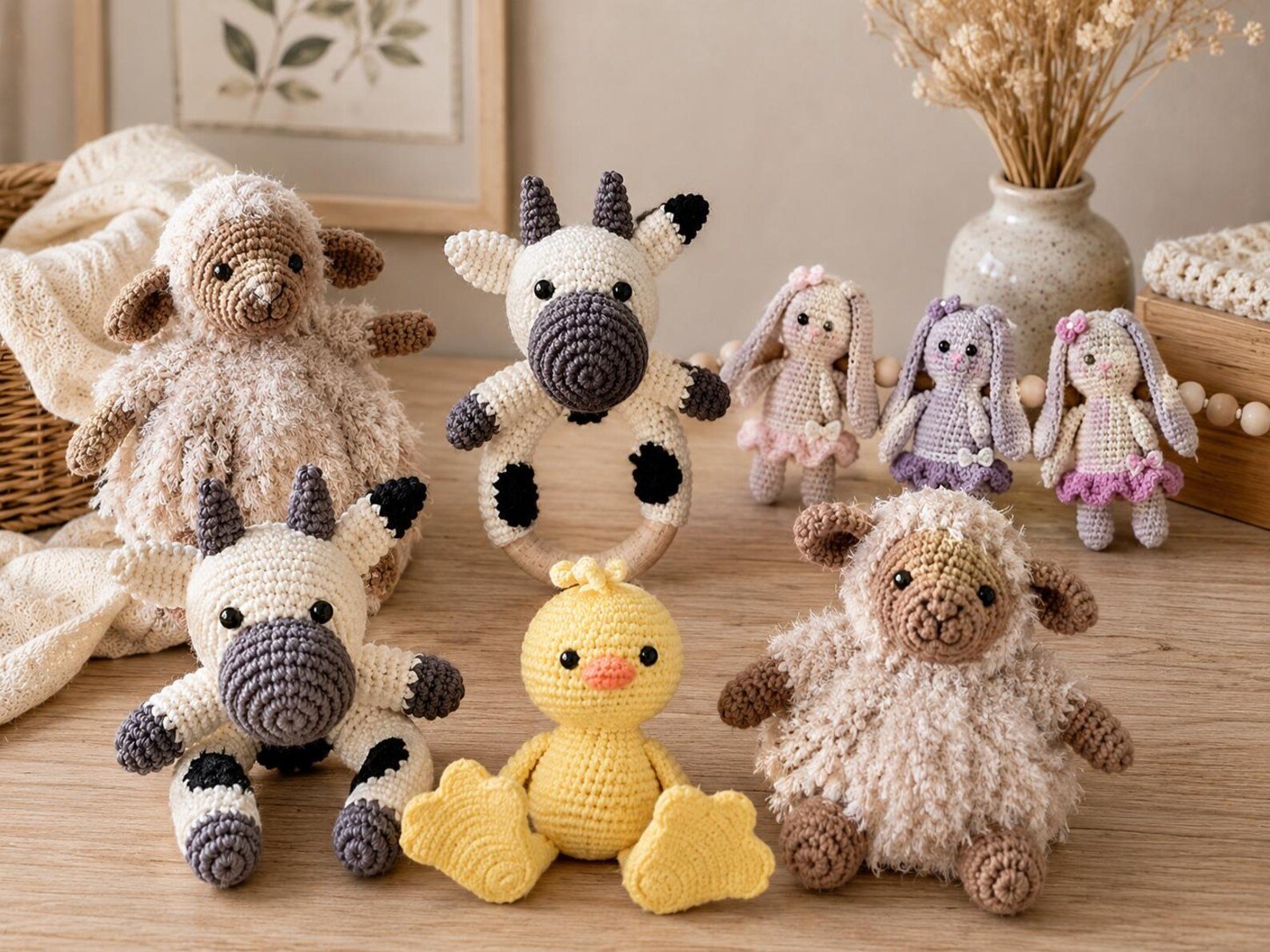 10 Mini Animal Crochet Patterns Bundle PDF