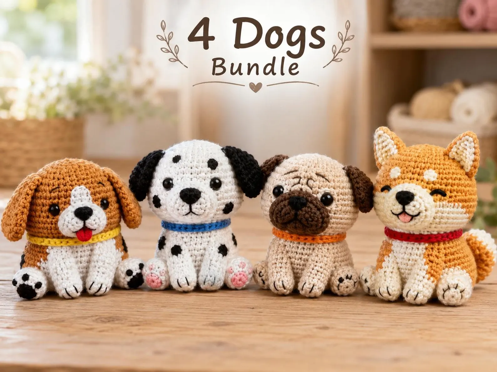4 Dogs Bundle Crochet Pattern PDF