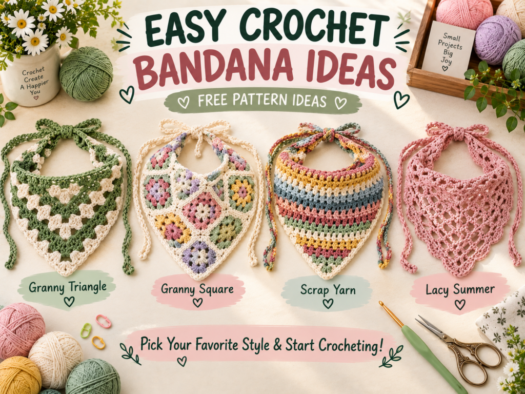 Easy Crochet Bandana Ideas