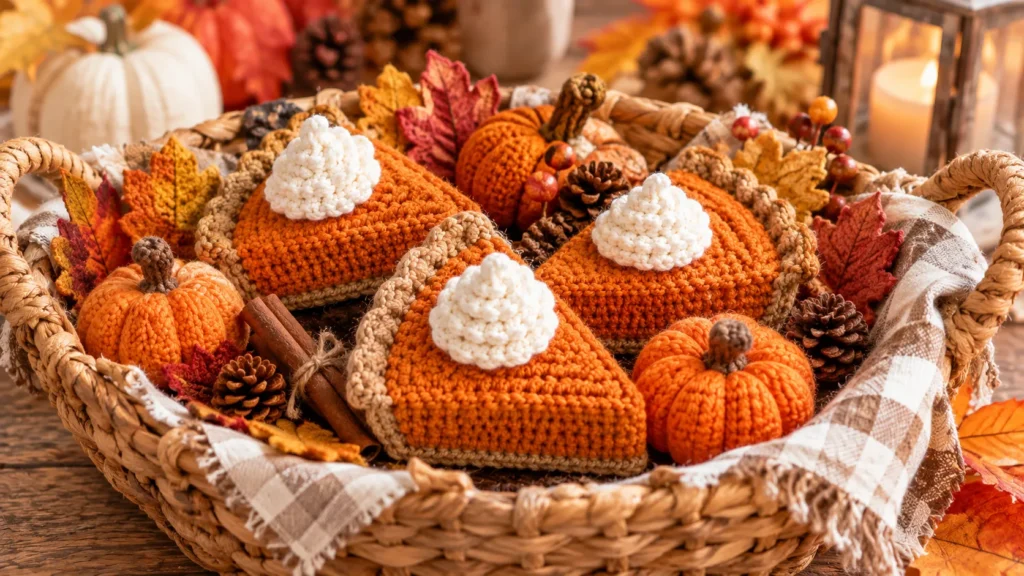 Crocheted-Pumpkin-Pie-Harvest-Basket